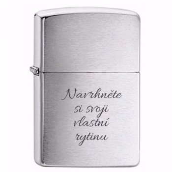 Zapaľovač Zippo 200 Brushed Chrome plynový 1 tryska - Benzín nie je pre vás? Zippo novo aj plynový! Klasický vzhľad, nový plynový insert..Gravírujeme rýchlo a precízne. Skladom, expedícia do 24h.