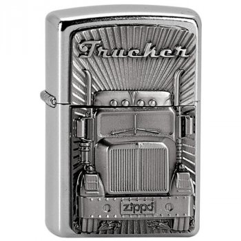 Zapalovač ZIPPO #207, TRUCKER, Street Chrome - KLASIKA? Pak tedy zipák! Benzínový dělník do každého počasí s povedeným reliéfovým vyobrazením parádního trucku. Gravírujeme na zadní stranu, rychle, přesně. Skladem, expedice do 24h.  